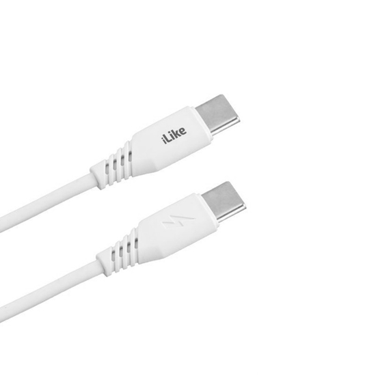 Picture of iLike CTT01 Izturīgs TPE USB-C uz USB-C (Type-C) Ātra 3.1A Datu un Lādētāja Vads 1m Balts