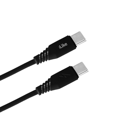 Picture of iLike CTT01 Izturīgs TPE USB-C uz USB-C (Type-C) Ātra 3.1A Datu un Lādētāja Vads 1m Melns