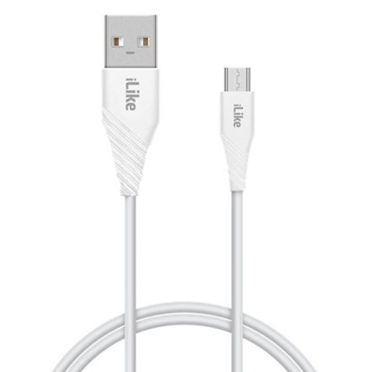 Attēls no iLike ICM01 Izturīgs TPE USB uz Micro USB Universālais Lādētāja Kabelis 1m Balts