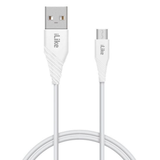 Picture of iLike ICM01 Izturīgs TPE USB uz Micro USB Universālais Lādētāja Kabelis 1m Balts