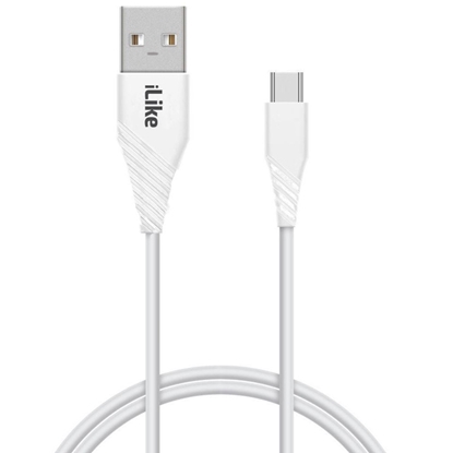 Attēls no iLike ICT01 Izturīgs TPE USB uz USB-C (Type-C) Universāls Ātrs 3.1A Uzlādes kabelis 1m Balts