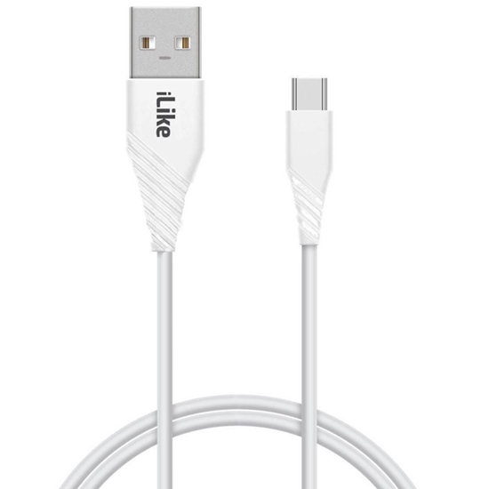 Изображение iLike ICT01 Izturīgs TPE USB uz USB-C (Type-C) Universāls Ātrs 3.1A Uzlādes kabelis 1m Balts