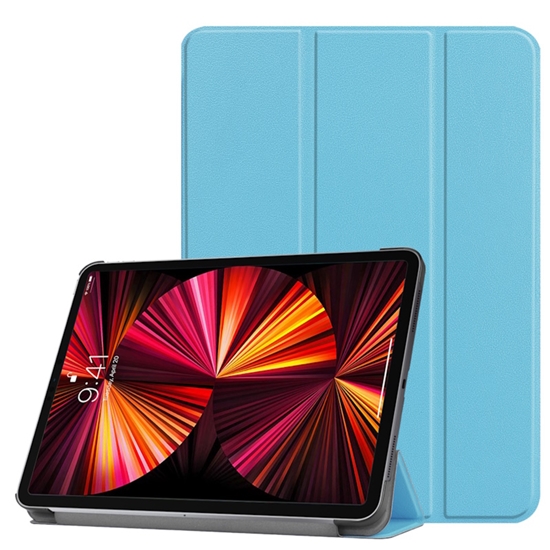 Picture of iLike Tri-Fold Plāns Eko-Ādas Statīva Maks Apple Air 3 (2019) 3rd Gen / iPad Pro 10.5 (2017) Debesu zila