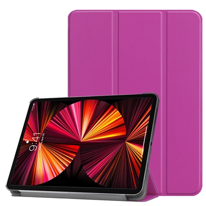 Attēls no iLike Tri-Fold Plāns Eko-Ādas Statīva Maks Samsung S6 Lite 10.4'' P610 P615 / P613 P619 (2022) Violets