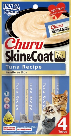 Изображение INABA Churu Skin&Coat Tuna recipe - skanėstas katėms - 4x14 g