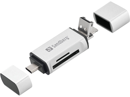 Attēls no Kortelių skaitytuvas Sandberg USB-C+USB+MicroUSB (136-28)