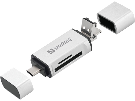 Picture of Kortelių skaitytuvas Sandberg USB-C+USB+MicroUSB (136-28)