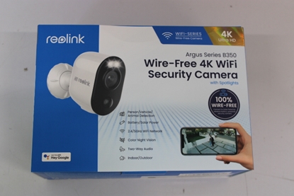 Picture of SALE OUT. Reolink Argus Series B350 Smart 4K 8MP Standalone Wire-Free Camera with 5/2.4GHz Dual-Band WiFi, White | Reolink | Smart Standalone Wire-Free Camera | Argus Series B350 | 22 month(s) | Bullet | 8 MP | Fixed | IP65 | H.265 | Micro SD, Max. 128GB 