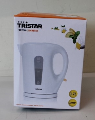 Picture of SALE OUT. Tristar WK-3380 Jug kettle, White,DAMAGED PACKAGING | Tristar | Jug Kettle | WK-3380 | Electric | 2200 W | 1.7 L | Plastic | 360° rotational base | White | DAMAGED PACKAGING