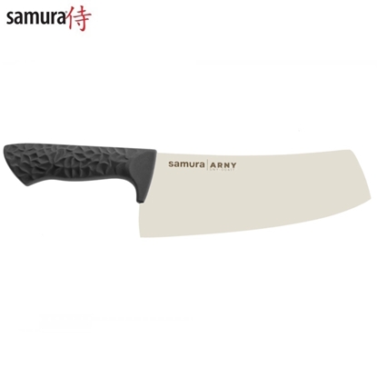 Изображение Samura Arny Cleaver virtuves Nazis 209mm AUS-8 Melns TPE komforta rokturis HRC 59