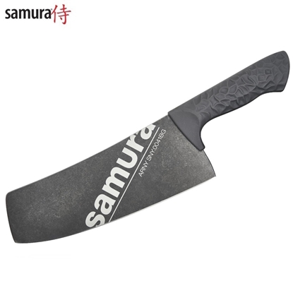 Attēls no Samura Arny Stonewash Cleaver Nazis 208mm AUS-8 Melns TPE komforta rokturis HRC 59