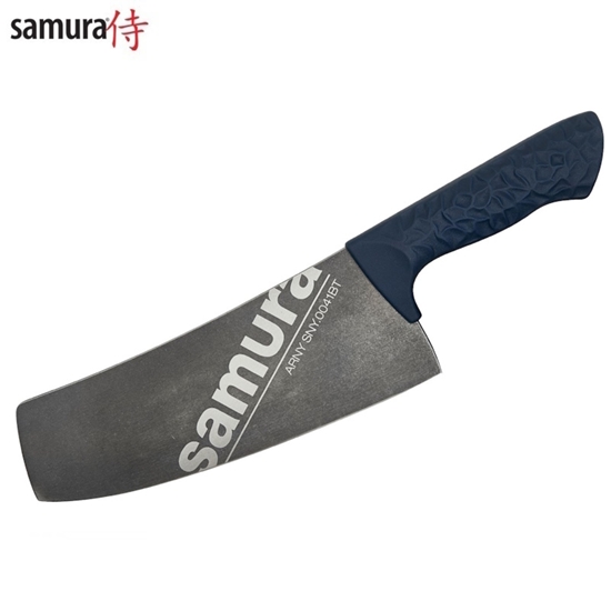 Изображение Samura Arny Stonewash Cleaver Nazis 208mm AUS-8 Zils TPE komforta rokturis HRC 59