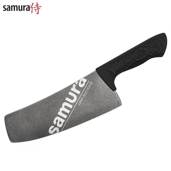 Picture of Samura Arny Stonewash Cleaver Nazis 209mm AUS-8 Melns TPE komforta rokturis HRC 59