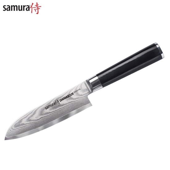 Изображение Samura Damascus Santoku virtuves nazis 145mm no AUS 10 Damaskas tērauda 61 HRC (67 slāņu)