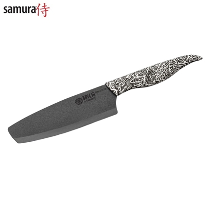 Изображение Samura Inca Virtuves nazis Nakiri 165mm melnu cirkonija keramikas asemni / ABS TPR rokturi