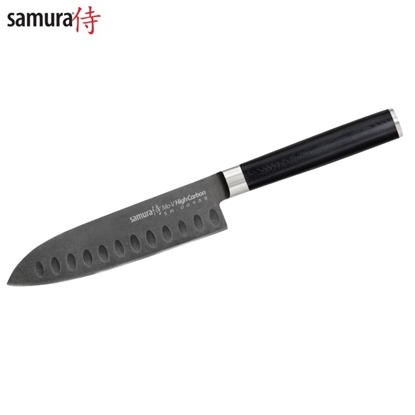 Picture of Samura MO-V Stonewash Univerālais Santoku 138mm. 59HRC. no AUS 8 Japāņu tērauda 58 HRC