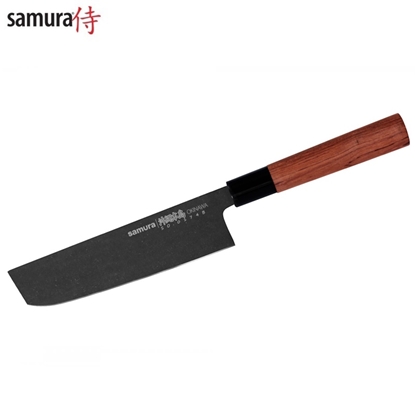 Изображение Samura Okinawa Stonewash Virtuves Nakiri nazis 172mm no AUS 8 Japāņu tērauda  58 HRC