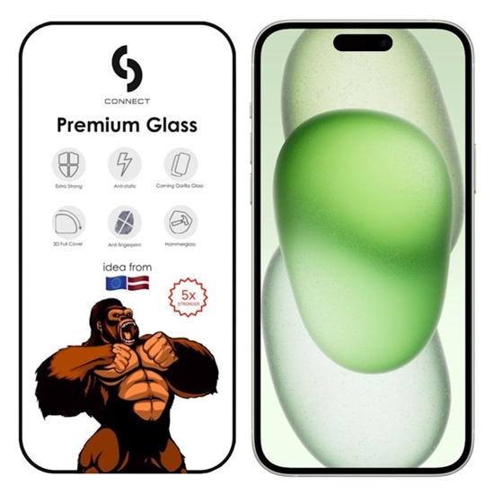 Picture of Сonnect Corning Gorilla Ultra Izturīgs 3D aizsargstils priekš Apple iPhone 15 Plus