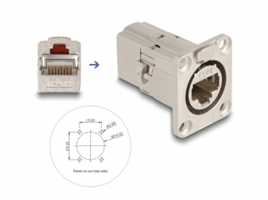 Picture of Delock D-Type RJ45 built-in connector / coupler Cat.6A STP metal