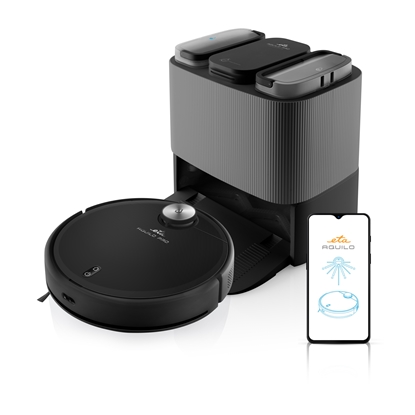 Изображение ETA | Robotic Vacuum Cleaner | ETA724390000 Aquilo PRO | Wet&Dry | Operating time (max) 180 min | Li-ion | 5200 mAh | Dust capacity 2.5 L | 4000 Pa | Black