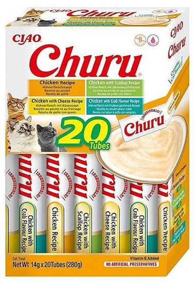 Picture of INABA Churu Variety box Chicken - cat treats - 20 x 14g