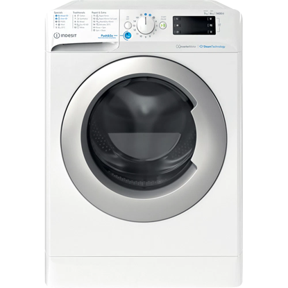 Picture of INDESIT | Washing machine with Dryer | BDE 76435 WSV EE | Energy efficiency class B/D | Front loading | Washing capacity 7 kg | 1351 RPM | Depth 54 cm | Width 60 cm | LCD | Drying system | Drying capacity 6 kg | Steam function | White