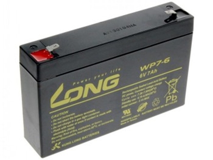 Attēls no LONG 6V 7AH LEAD-ACID BATTERY F1 (WP7-6)