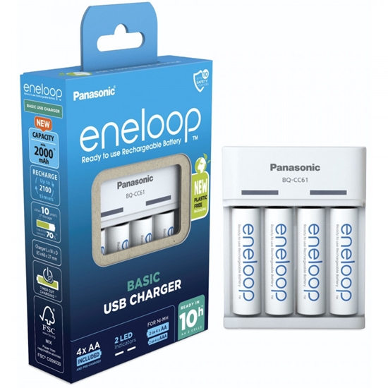 Изображение Panasonic eneloop charger BQ-CC61 + 4x2200mAh