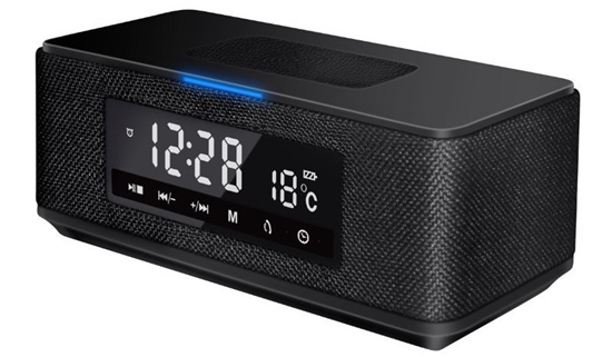 Picture of Platinet wireless speaker + clock radio + Qi charger Daily PMGQ15B, black