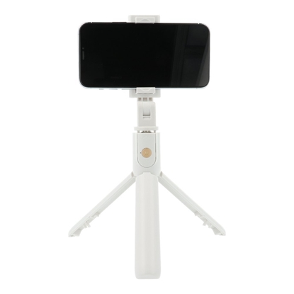 Attēls no RoGer 2in1 Selfie Stick + Tripod Telescopic Stand with Bluetooth Remote White