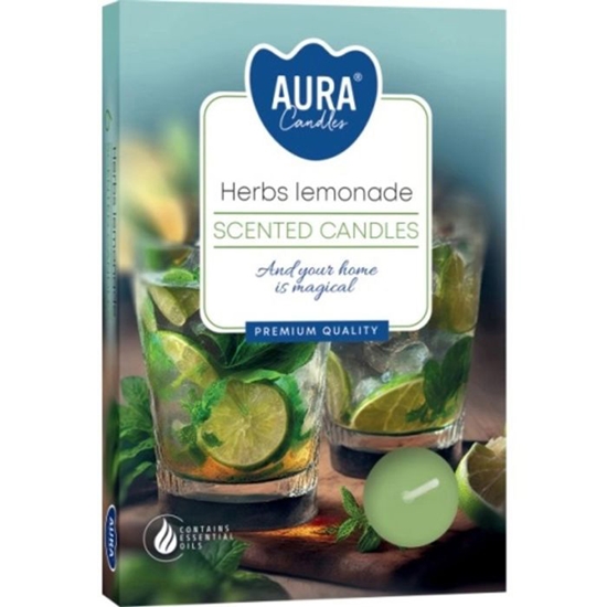 Picture of Tējas sveces arom. Aura  Herbs lemonade 6gab. 3-4h