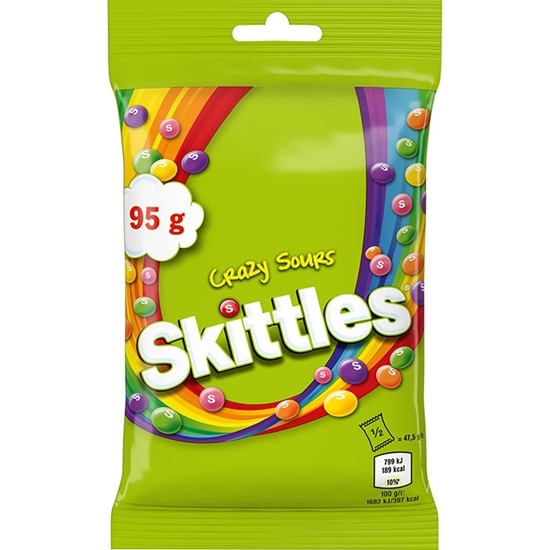 Изображение Želejkonfektes Skittles Crazy Sours 95g