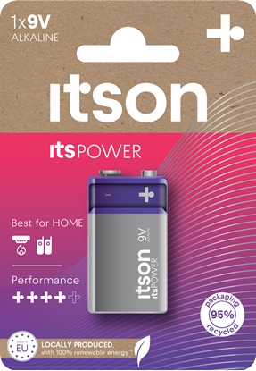 Picture of itson itsPOWER battery Alkaline 6LR61IPO/1CP 9V