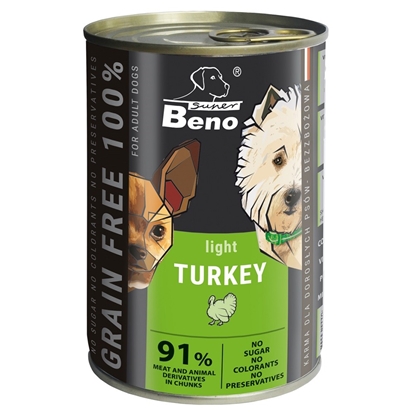 Изображение SUPER BENO Light Turkey - wet dog food - 415g