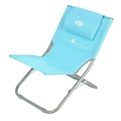 Attēls no Kempinga krēsls NC3136 BLUE BEACH CHAIR WITH PILLOW NILS CAMP