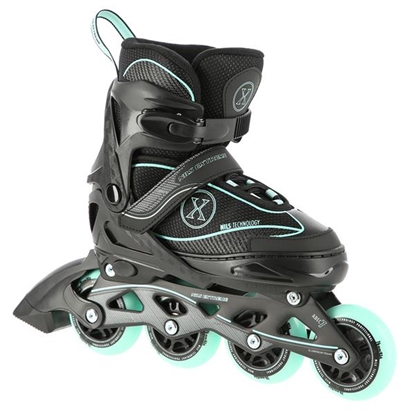 Изображение Skrituļslidas NA11008 BLACK-MINT S (31-34) IN-LINE SKATES NILS EXTREME