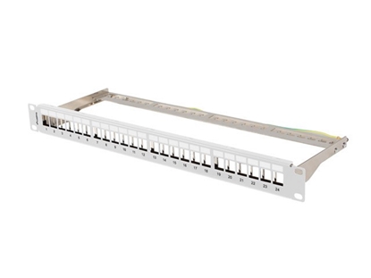 Изображение Patch panel pusty 24 porty 1U 19 cali ftp do modułów keystone szary