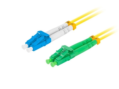 Attēls no Patchcord światłowodowy sm lc/apc-lc/upc duplex 3.0mm lszh g657a1 0.5m żółty