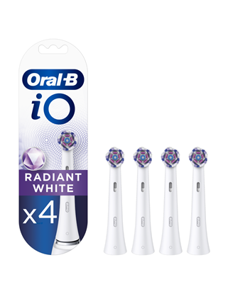 Изображение Oral-B | Toothbrush replacement | iO Radiant White | Heads | For adults | Number of brush heads included 4 | Number of teeth brushing modes Does not apply | White