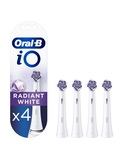 Picture of Oral-B | Toothbrush replacement | iO Radiant White | Heads | For adults | Number of brush heads included 4 | Number of teeth brushing modes Does not apply | White