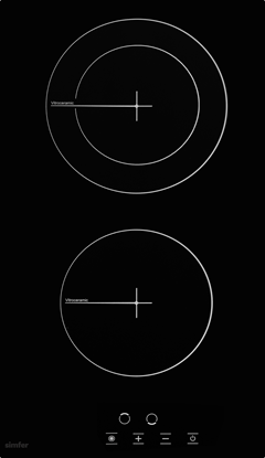 Attēls no Simfer | Hob | H3.020.DEBSP | Vitroceramic | Number of burners/cooking zones 2 | Touch | Black