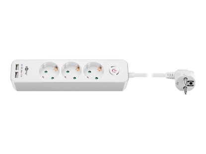 Picture of 41264 3-Way Power Strip with Switch and USB | Sockets quantity 3