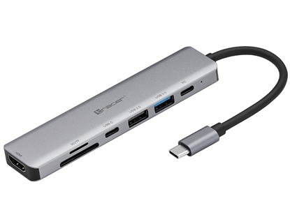 Attēls no Adapter A-2, USB Type-C z czytnikiem kart, HDMI 4k, USB  3.0, PDW 60W 