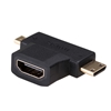 Picture of Adapter AV Akyga HDMI Micro - HDMI Mini - HDMI czarny (AK-AD-23)