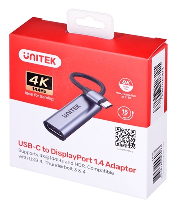 Изображение Adapter USB Unitek V1415A USB-C - DisplayPort Szary  (V1415A)