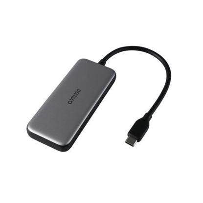 Attēls no Adapteris DELTACO USB-C hub su 4-ports, 5 Gbit/s, 100W PD, sidabrinis /  USBC-HUB204