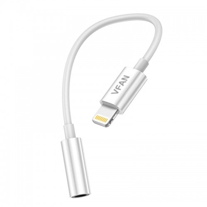 Attēls no Adapteris Lightning uz AUX 3.5mm Stereo Jack | 10cm balts | Vipfan