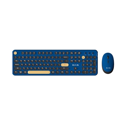 Изображение Aula AC306 2in1 2.4G Wireless combo Tastatūra (EN+RU) un Datora pele Blue