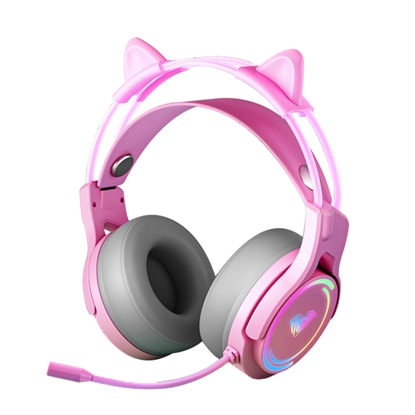 Изображение Aula S506 RGB Vada spēļu austiņas On-Ear USB2.0 ar mikrofonu Pink