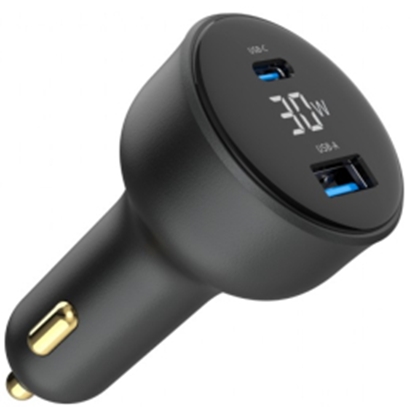 Attēls no Auto lādētājs Gembird 2-port USB Car Fast Charger 30W Black